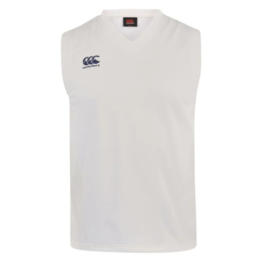 Canterbury Cricket White Sleeveless Overshirt – Adult