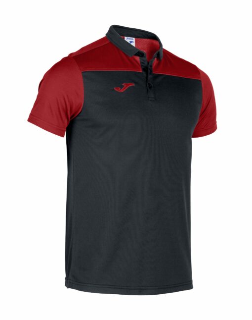 Joma Hobby II Polo Shirt – Black/Red (Adult)